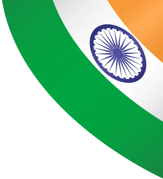 Esquina Ondeando Bandera India Aislada Png Fondo Transparente Símbolo India — Vector de stock