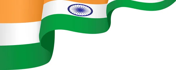 Уголок Размахивая Флагом Индии Изолированы Png Прозрачный Фон Символ Индии — стоковый вектор