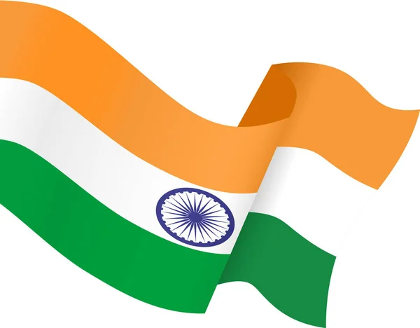 Das Schwenken Der Indischen Flagge Isoliert Auf Png Oder Transparentem — Stockvektor