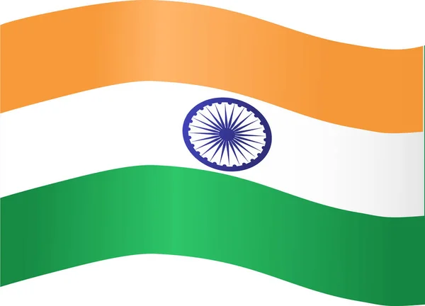 Ondeando Bandera India Aislada Png Fondo Transparente Símbolo India Plantilla — Vector de stock