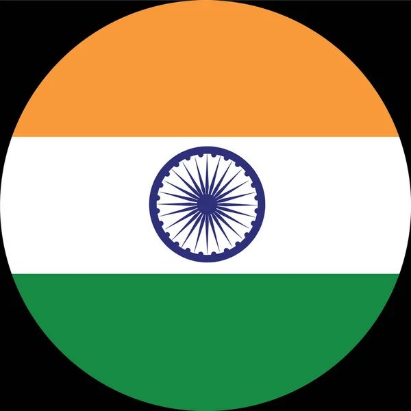 Bandera India Forma Círculo Aislado Png Fondo Transparente Símbolo India — Vector de stock