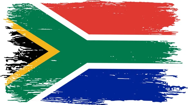 Südafrika Flagge Mit Pinselfarbe Strukturiert Isoliert Auf Png Oder Transparentem — Stockvektor