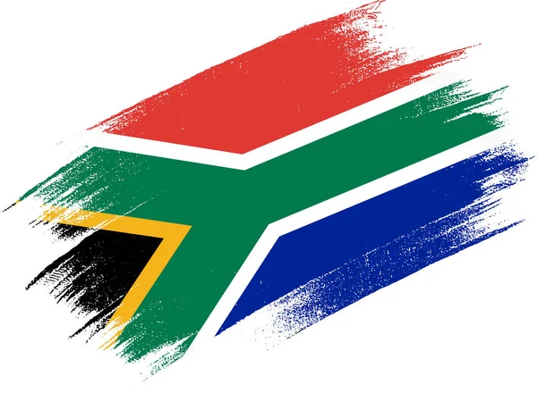 Bandiera Sud Africa Con Vernice Pennello Strutturato Isolato Png Sfondo — Vettoriale Stock