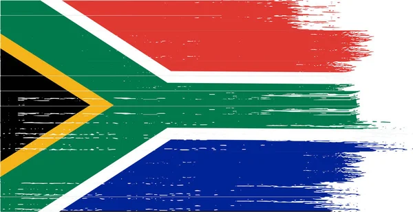 Zuid Afrika Vlag Met Penseel Verf Getextureerd Geïsoleerd Png Transparante — Stockvector