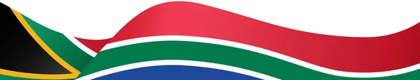 Hinunter Schwenkende Südafrikanische Flagge Isoliert Auf Png Oder Transparentem Hintergrund — Stockvektor