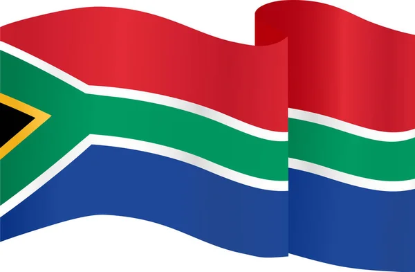 Zwaaien Zuid Afrika Vlag Geïsoleerd Png Transparante Achtergrond Symbool Van — Stockvector