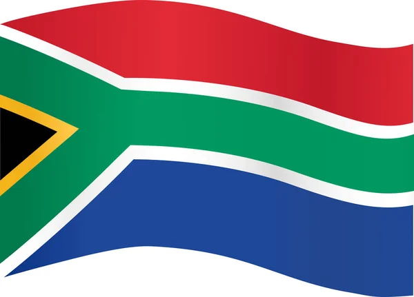 Zwaaien Zuid Afrika Vlag Geïsoleerd Png Transparante Achtergrond Symbool Van — Stockvector