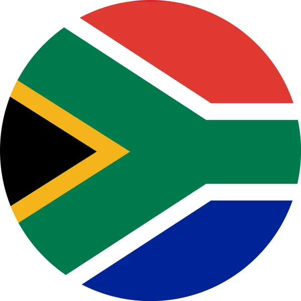 Sydafrika Flagga Cirkel Form Isolerad Png Eller Transparent Bakgrund Symbol — Stock vektor