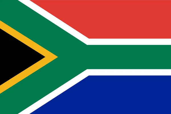 Sydafrika Flagga Med Standardform Färg Symboler Sydafrika Mall Banner Kort — Stock vektor