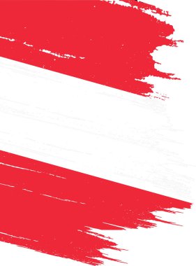 Png veya şeffaf arkaplan üzerine izole edilmiş fırça boyalı Avusturya bayrağı, Avusturya Sembolü, afiş, tanıtım, tasarım ve iş eşleşen ülke posteri, vektör ilüstrasyonu şablonu 