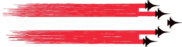 Österrike Flagga Med Militära Stridsflygplan Isolerade Png Eller Transparent Symboler — Stock vektor