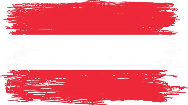 Flaga Austrii Farbą Pędzla Teksturowane Izolowane Png Lub Przezroczyste Tło — Wektor stockowy
