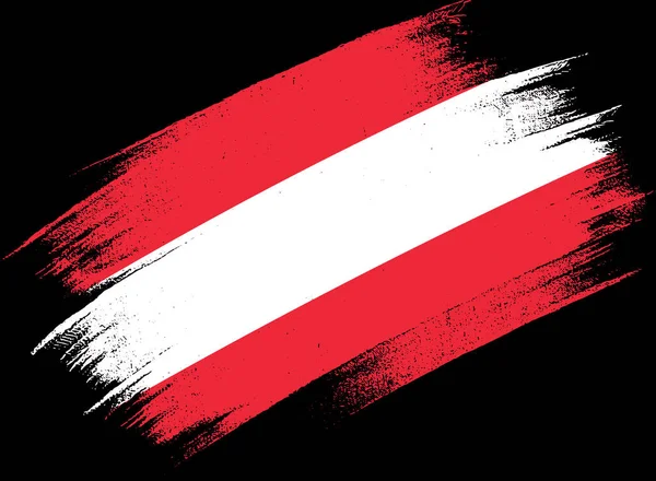 Austria Flag Brush Paint Textured Isolated Png Transparent Background Symbol — Stock Vector