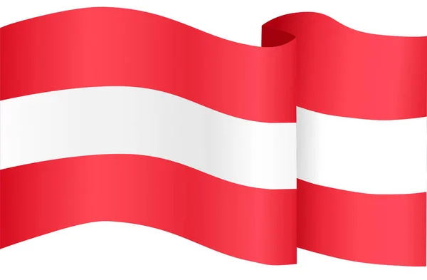 Ondeando Bandera Austria Aislado Png Fondo Transparente Símbolo Austria Plantilla — Archivo Imágenes Vectoriales