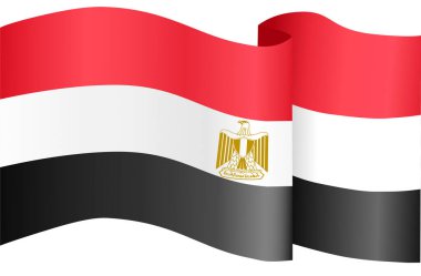 Mısır bayrağını png veya şeffaf arkaplanda, sembol Mısır 'ın, afiş, kart, reklam, promosyon ve iş eşleşen ülke posteri için şablon, vektör ilüstrasyonunda izole etmek