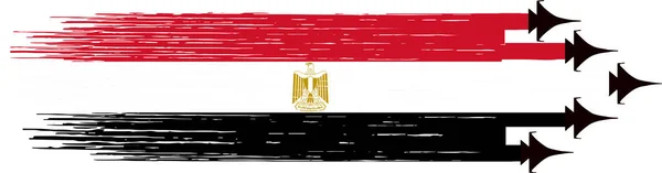Bandeira Egito Com Caças Militares Isolados Png Transparente Símbolos Egito — Vetor de Stock