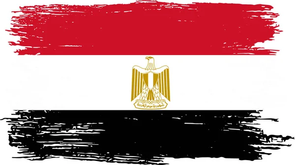 Bandera Egipto Con Pintura Pincel Texturizada Aislada Sobre Fondo Png — Vector de stock