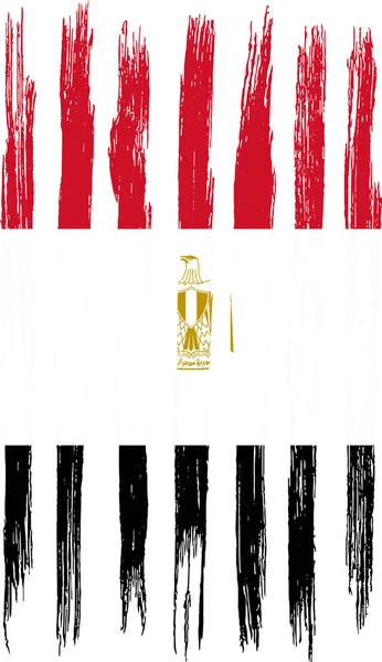 Drapeau Egypte Avec Peinture Pinceau Texturé Isolé Sur Fond Png — Image vectorielle