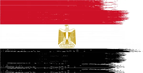 Bandeira Egito Com Pintura Pincel Texturizado Isolado Png Fundo Transparente — Vetor de Stock