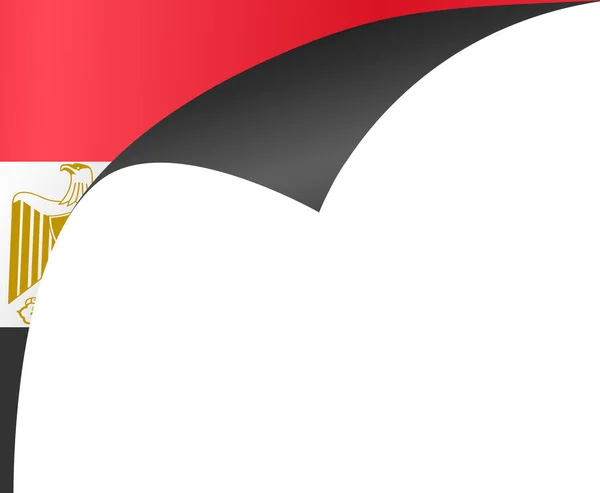 Corner Integetett Egyiptom Zászló Elszigetelt Png Vagy Átlátszó Háttér Szimbóluma — Stock Vector