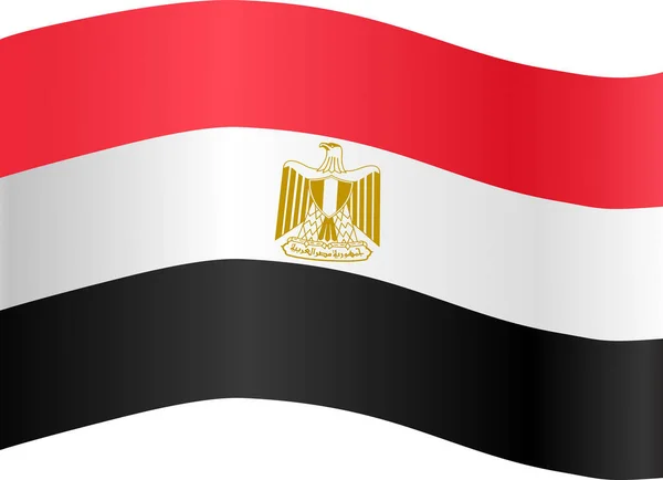 Sventolando Bandiera Egiziana Isolata Sfondo Png Trasparente Simbolo Egitto Modello — Vettoriale Stock