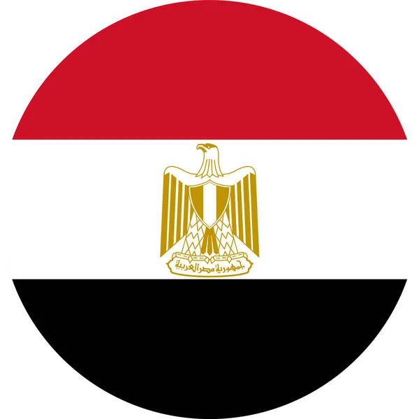 Bandeira Egito Forma Círculo Isolado Png Fundo Transparente Símbolo Egito — Vetor de Stock