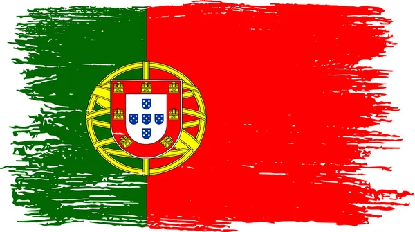 Portugal Flagge Mit Pinselfarbe Strukturiert Isoliert Auf Png Oder Transparentem — Stockvektor