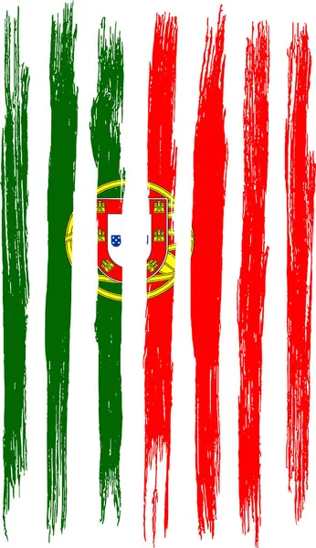 Portugal Flagga Med Pensel Färg Strukturerad Isolerad Png Eller Transparent — Stock vektor