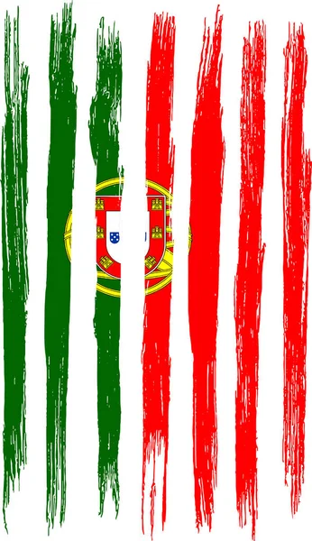 Portugal Flagge Mit Pinselfarbe Strukturiert Isoliert Auf Png Oder Transparentem — Stockvektor