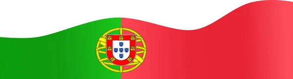 Parte Inferior Ondeando Bandera Portugal Aislado Png Fondo Transparente Símbolo — Vector de stock