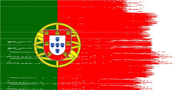 Portugal Flag Brush Paint Textured Isolated Png Transparent Background Symbol — Stock Vector