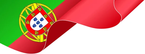 Pngまたは透明な背景に隔離されたポルトガル国旗を振るコーナー ポルトガルのシンボル バナーのテンプレート カード プロモーション ビジネスマッチング国のポスター ベクトルイラスト — ストックベクタ