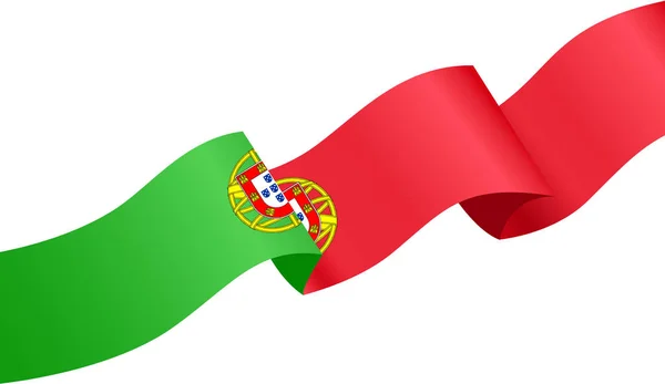 Esquina Ondeando Bandera Portugal Aislado Png Fondo Transparente Símbolo Portugal — Vector de stock