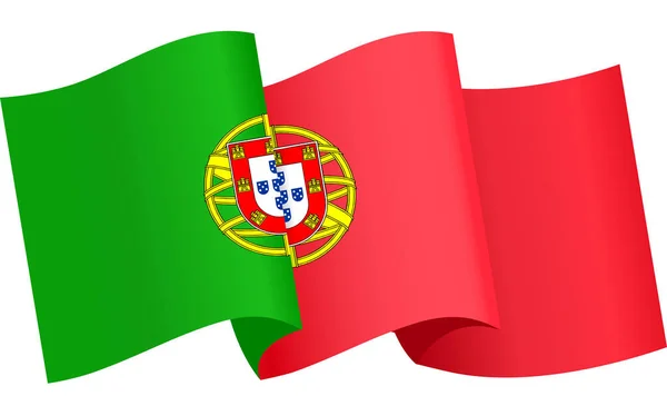 Κυματίζοντας Σημαία Της Πορτογαλίας Που Απομονώνονται Png Διαφανές Φόντο Σύμβολο — Διανυσματικό Αρχείο