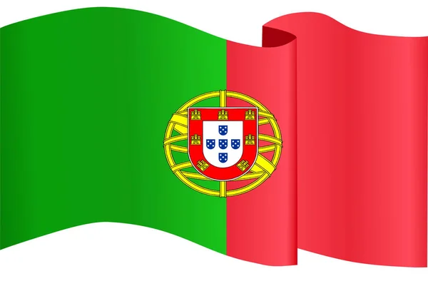 Waving Portugal Flag Isolated Png Transparent Background Symbol Portugal Template — Stock Vector