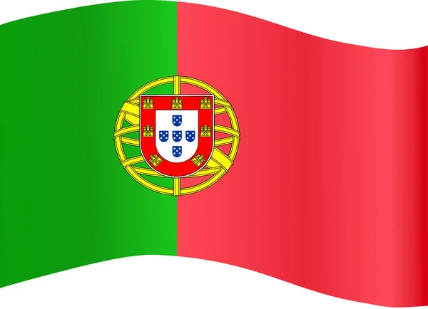 Das Schwenken Der Portugiesischen Flagge Isoliert Auf Png Oder Transparentem — Stockvektor