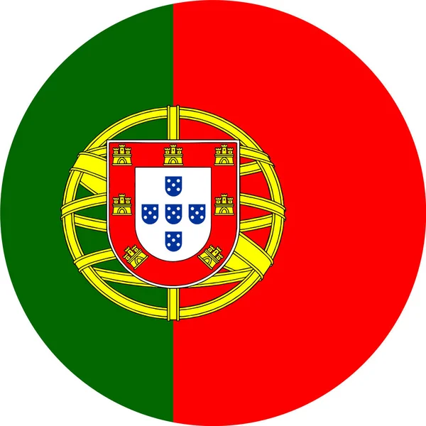 Portekiz Bayrağı Png Veya Şeffaf Arkaplanda Izole Edilmiş Daire Şeklinde — Stok Vektör