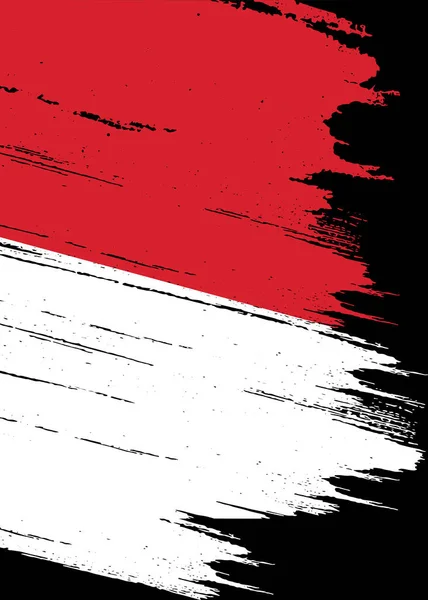 Bandera Indonesia Con Pintura Pincel Texturizada Aislada Sobre Fondo Png — Vector de stock