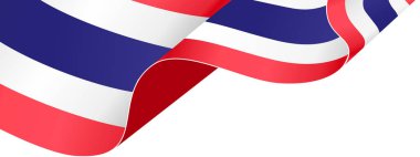 Png veya şeffaf arkaplanda Tayland bayrağı sallayan köşe başları, Tayland Sembolü, afiş, kart, reklamcılık, tanıtım ve iş eşleşen ülke posteri, vektör ilüstrasyonları