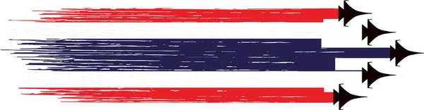 Thaiföld Zászló Katonai Vadászgépek Elszigetelt Png Vagy Átlátszó Szimbólumok Thaiföld — Stock Vector