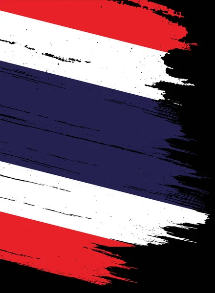 Thailand Vlag Met Penseel Verf Getextureerd Geïsoleerd Png Transparante Achtergrond — Stockvector