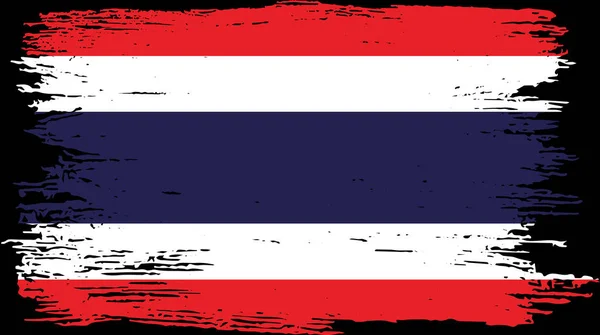 泰国国旗 带有笔刷的纹理 在平整或透明的背景上隔离 泰国的象征 横幅模板 设计和商业匹配的国家海报 矢量插图 — 图库矢量图片