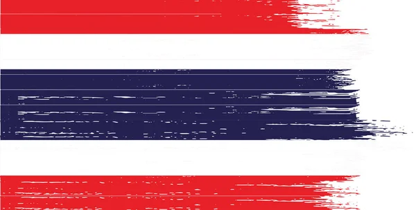 泰国国旗 带有笔刷的纹理 在平整或透明的背景上隔离 泰国的象征 横幅模板 设计和商业匹配的国家海报 矢量插图 — 图库矢量图片