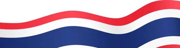 Parte Inferior Ondeando Bandera Tailandia Aislado Png Fondo Transparente Símbolo — Vector de stock