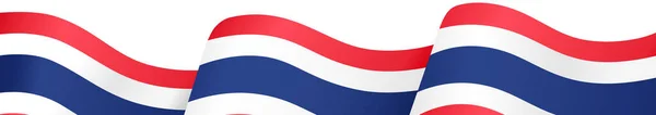 Dolní Vlnění Thajsko Vlajka Izolované Png Nebo Transparentní Pozadí Symbol — Stockový vektor