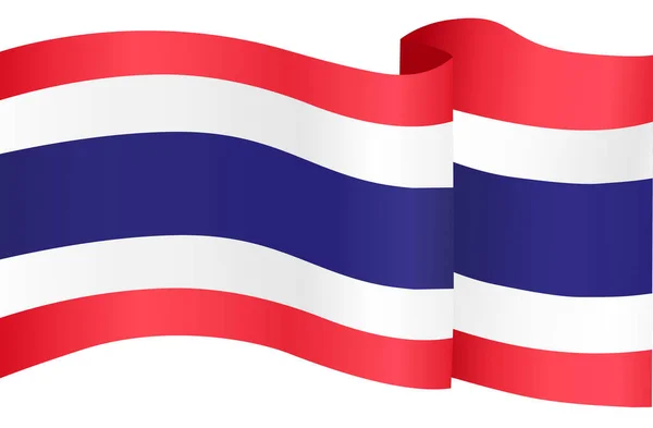 泰国国旗在平版或透明背景下隔离 泰国符号 促销和商业匹配国家海报模板 矢量插图 — 图库矢量图片