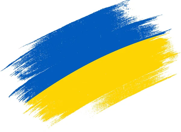 Ukraine Flagge Pinsel Farbe Strukturiert Isoliert Auf Png Oder Transparentem — Stockvektor