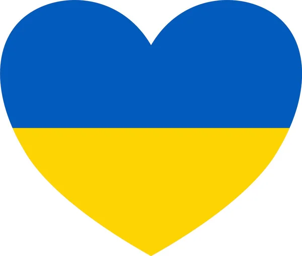 Ukraine Flagge Herzform Isoliert Auf Png Oder Transparentem Hintergrund Symbole — Stockvektor