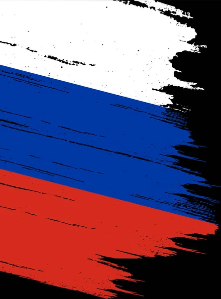 Bandera Rusia Con Pintura Pincel Texturizada Aislada Sobre Fondo Png — Archivo Imágenes Vectoriales