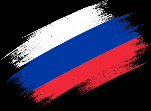 Bandera Rusia Con Pintura Pincel Texturizada Aislada Sobre Fondo Png — Archivo Imágenes Vectoriales
